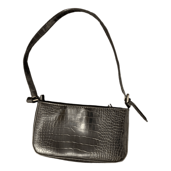 Black crocodile pattern handbag