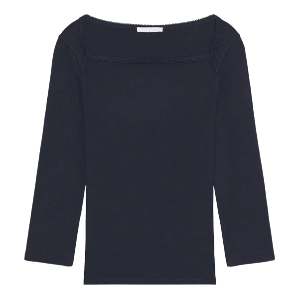 Mørkeblå kvatrærmet top fra Zara