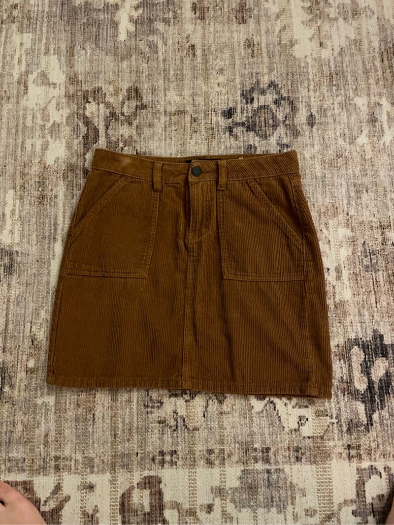 Brown corduroy mini skirt