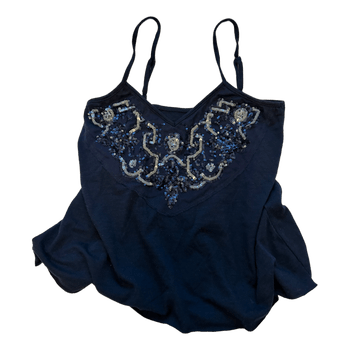 Navy sequin camisole top