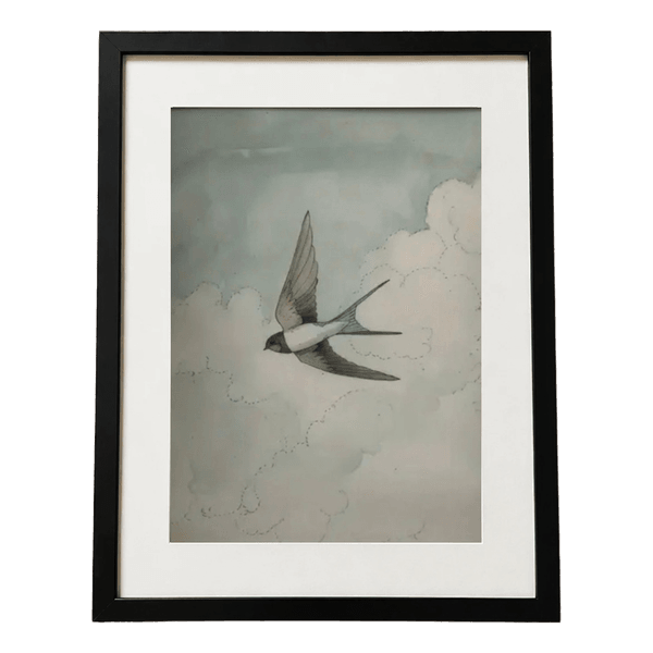 Framed bird wall art, 30 x 40 cm