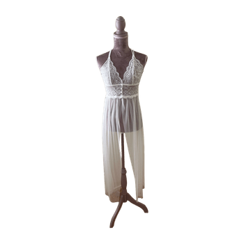 White lace sheer nightdress