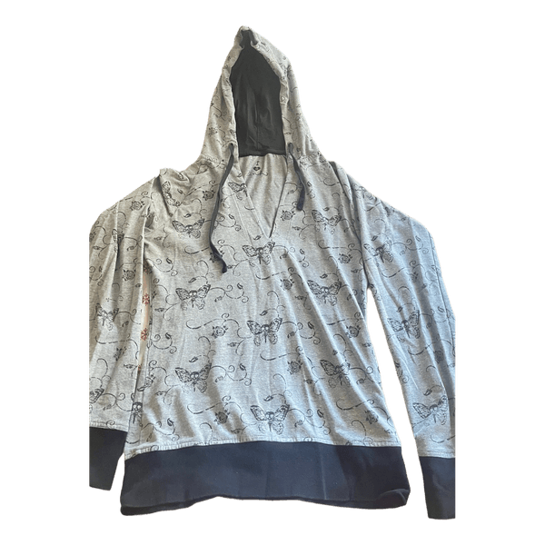 Grey printed hoodie