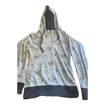 Grey printed hoodie