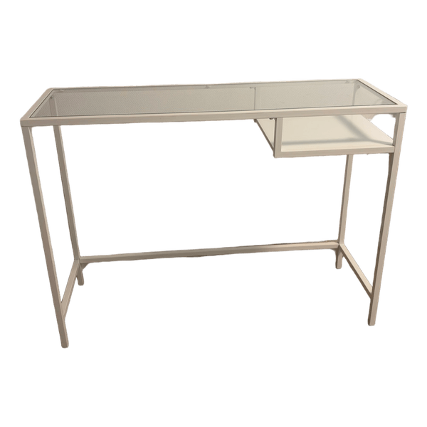 Hvid skrivebord med glas /ikea /