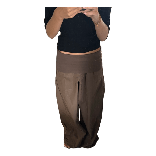 Brun wide-leg bukser