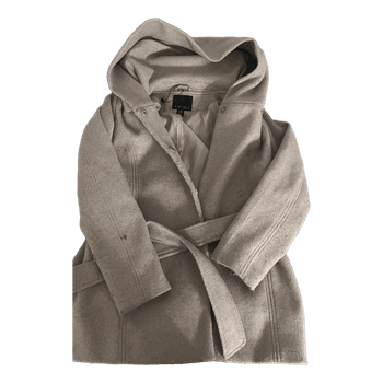 Beige hupullinen takki