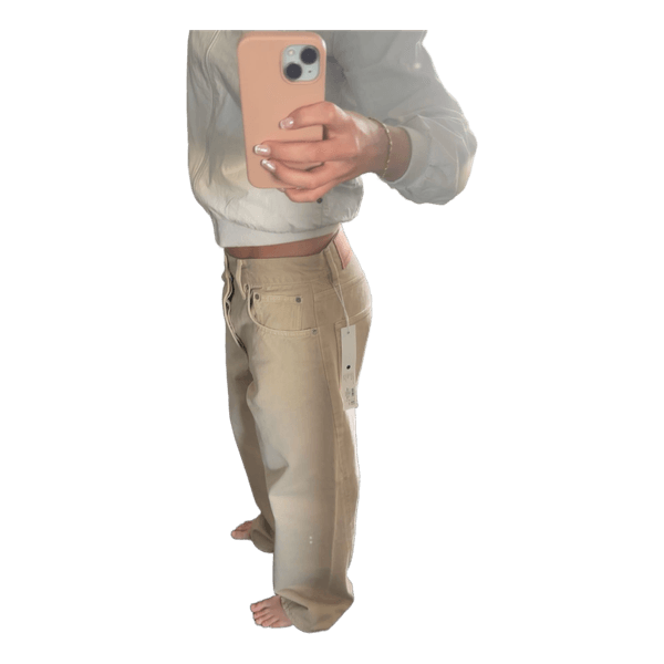 Beige denim jeans