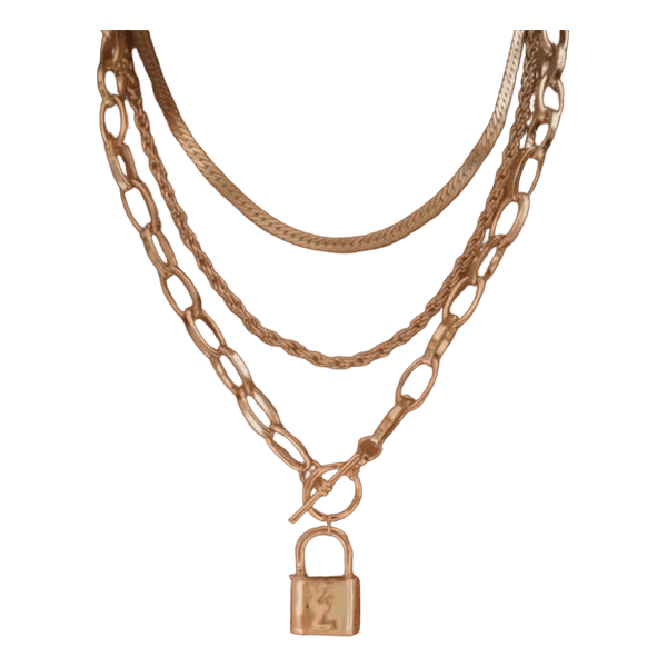 Collier multicouche doré