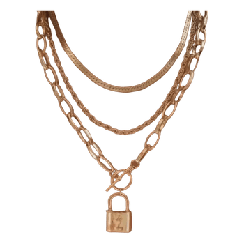 Collier multicouche doré