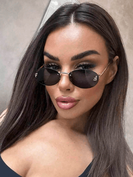 Oval frameless eyeglasses