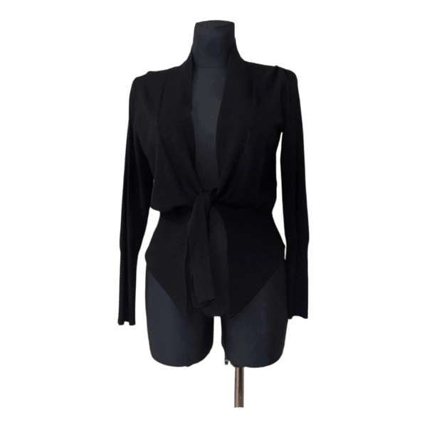 Black tie front cardigan