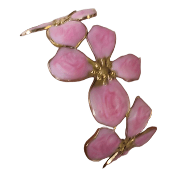 Vaaleanpunainen kukka-aiheinen rannekoru