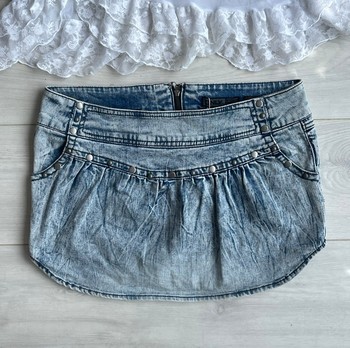 Blue acid wash denim skirt 🩵
