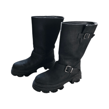Platform biker boots