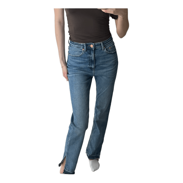 Blue split hem jeans