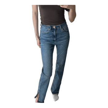 Blue split hem jeans