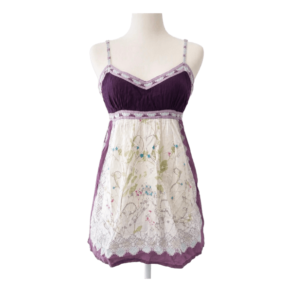 Vintage Floral Embroidered Fairycore Cami Top