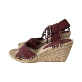 Burgundyn sävyiset espadrille-korkokengät