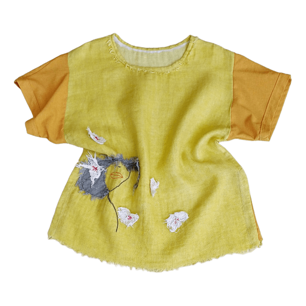 Yellow linen top