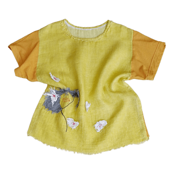 Yellow linen top
