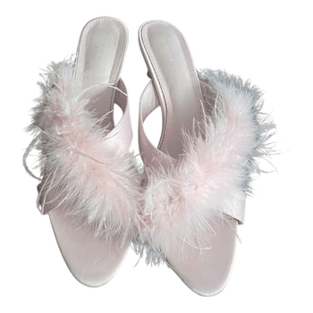 Reserved feather heeled sandals