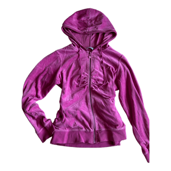 Pink velour zip hoodie