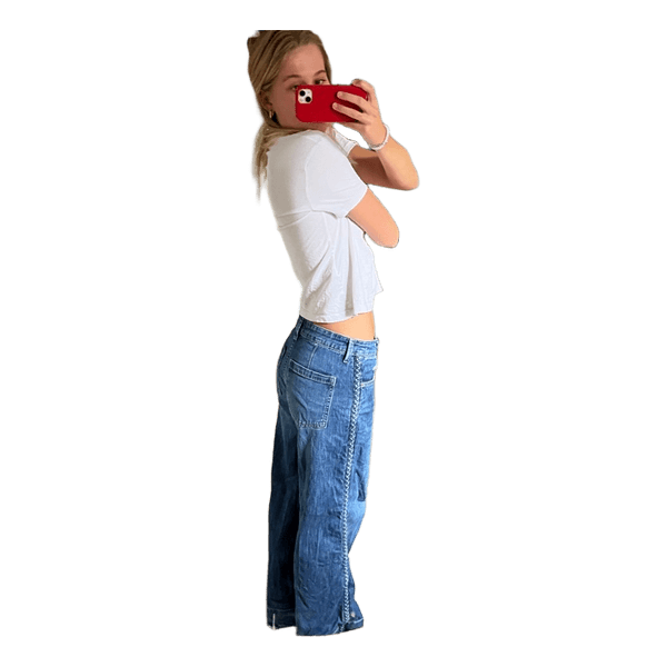 H&M blå wide leg jeans