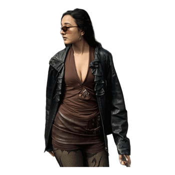 Coffee Brown buckled mini skirt