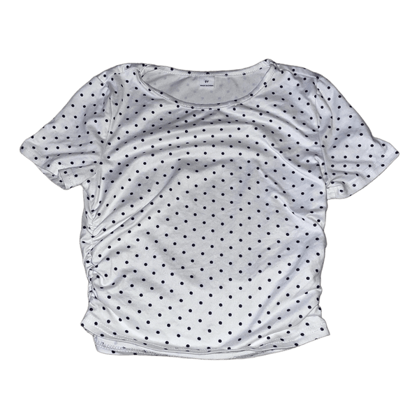 Hvid prikket t-shirt