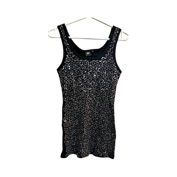 Black sequin tank top