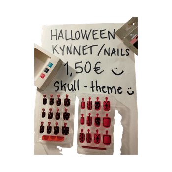 Pinkit/ mustat Halloween  tekokynnet :)