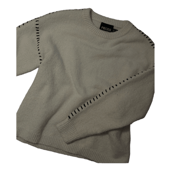 Pieces white knit sweater
