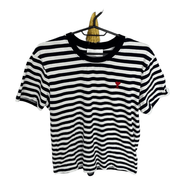 Ami paris juostuota t-shirt