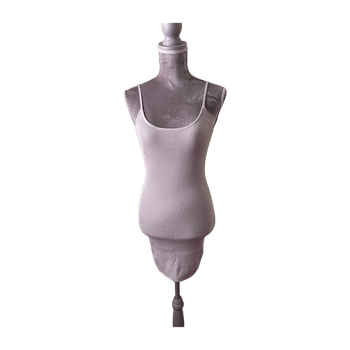 Beige ribbed bodycon dress