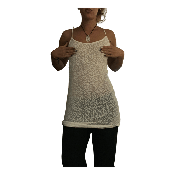 Hvid leopardmønstret top