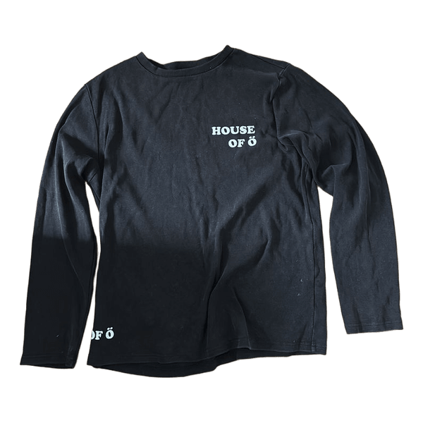 Sort langærmet t-shirt med skrift