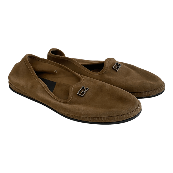 Giuseppe Zanotti Suede Slip On Loafers Men EU42 US9.5 Tan Luxury Made In Italy