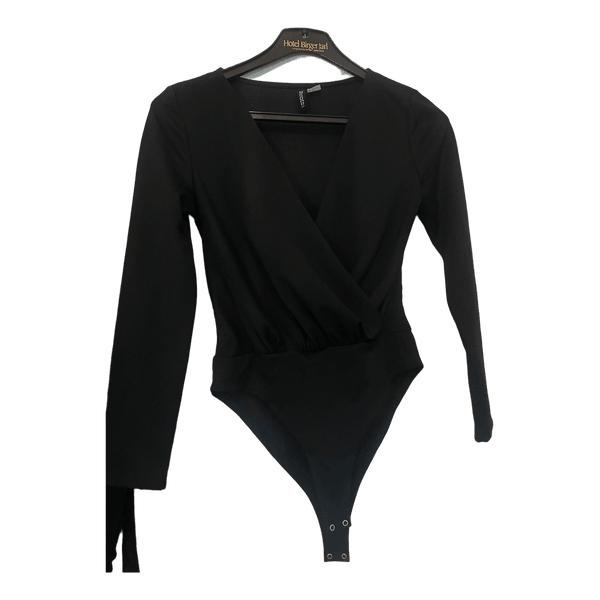 Sort langærmet bodystocking