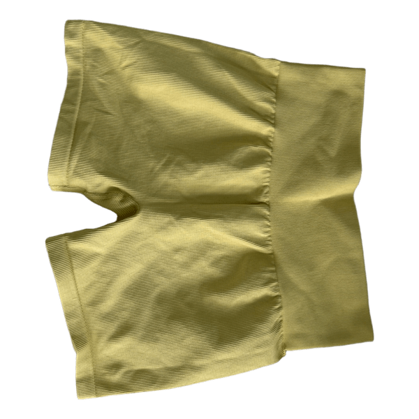 Yellow ribbed sports shorts