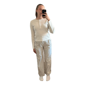 Beige cotton trousers