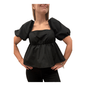Black puff sleeve top