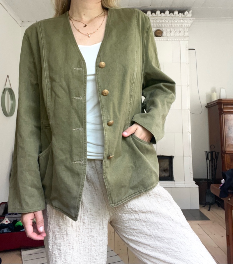 Olive green perfect jacket size M