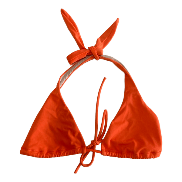Victoria’s Secret Neon Orange Triangle Bikini Top Size M Tie Up