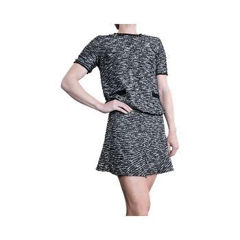 Zara Woman Tweed Set – Short Sleeve Top & Mini Skirt, Size M