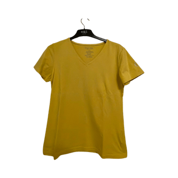 Keltainen v‑neck t‑paita