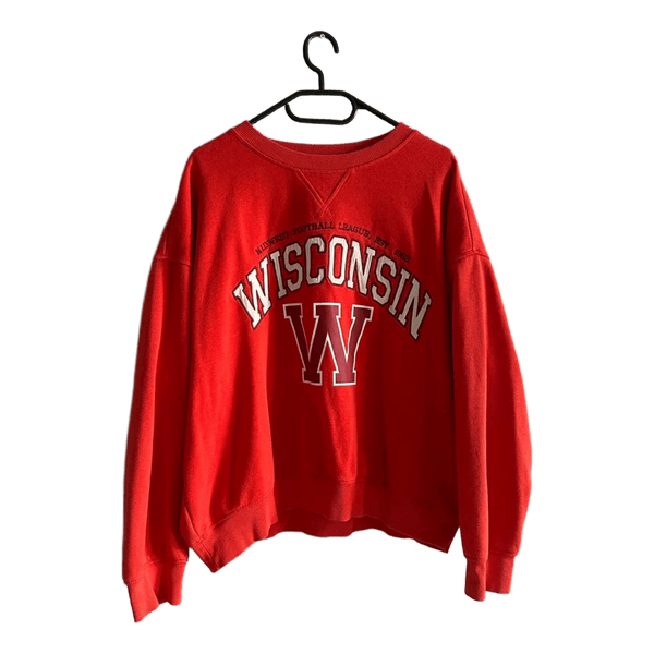 Red Wisconsin graphic sweatshirt