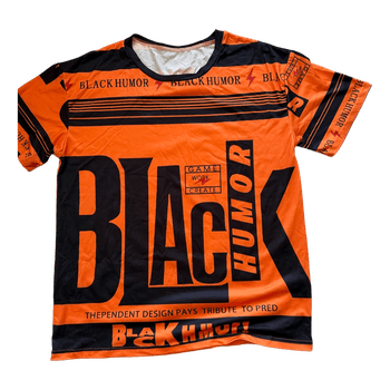 Orange black graphic t-shirt