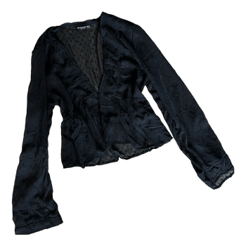 Stradivarius black swiss dot blouse