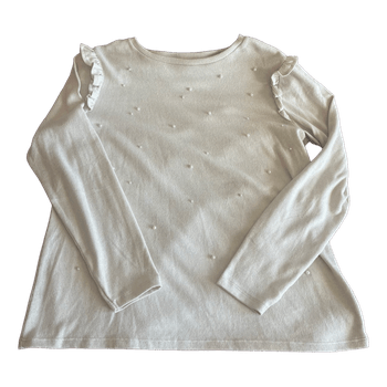 White pearl embellished top